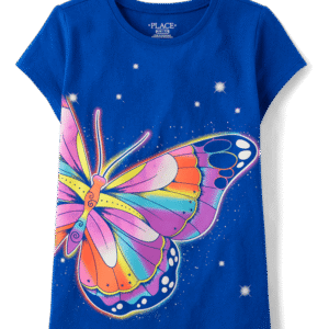 T-shirt papillon bleu