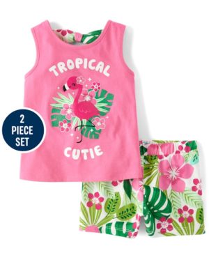 Ensemble débardeur short flamand rose