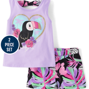 Ensemble débardeur short perroquet