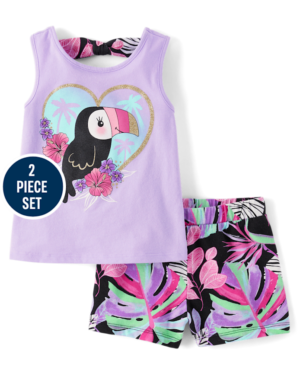 Ensemble débardeur short perroquet